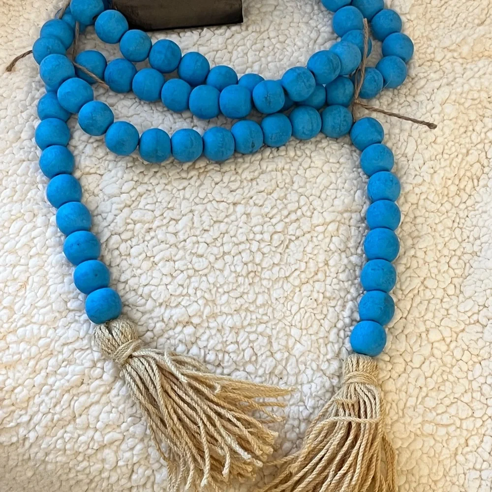 Bundle- Wood Bead Tassel Garland Wooden 72 inch 6 ft - Picture 4 of 12